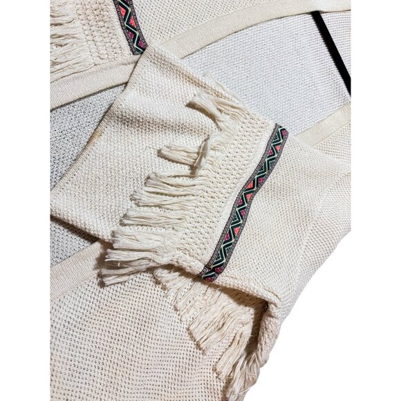 H&M Women’s Ivory S Cardigan Boho Chic Festival Boho Chic Cottage core Fringe - Picture 13 of 16